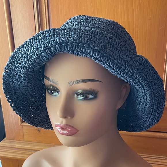 ๐๐ถ๏ธ๐J. Crew NWT Navy Woven Straw Sun Hat๐๐ถ๏ธ๐ - Picture 2 of 8